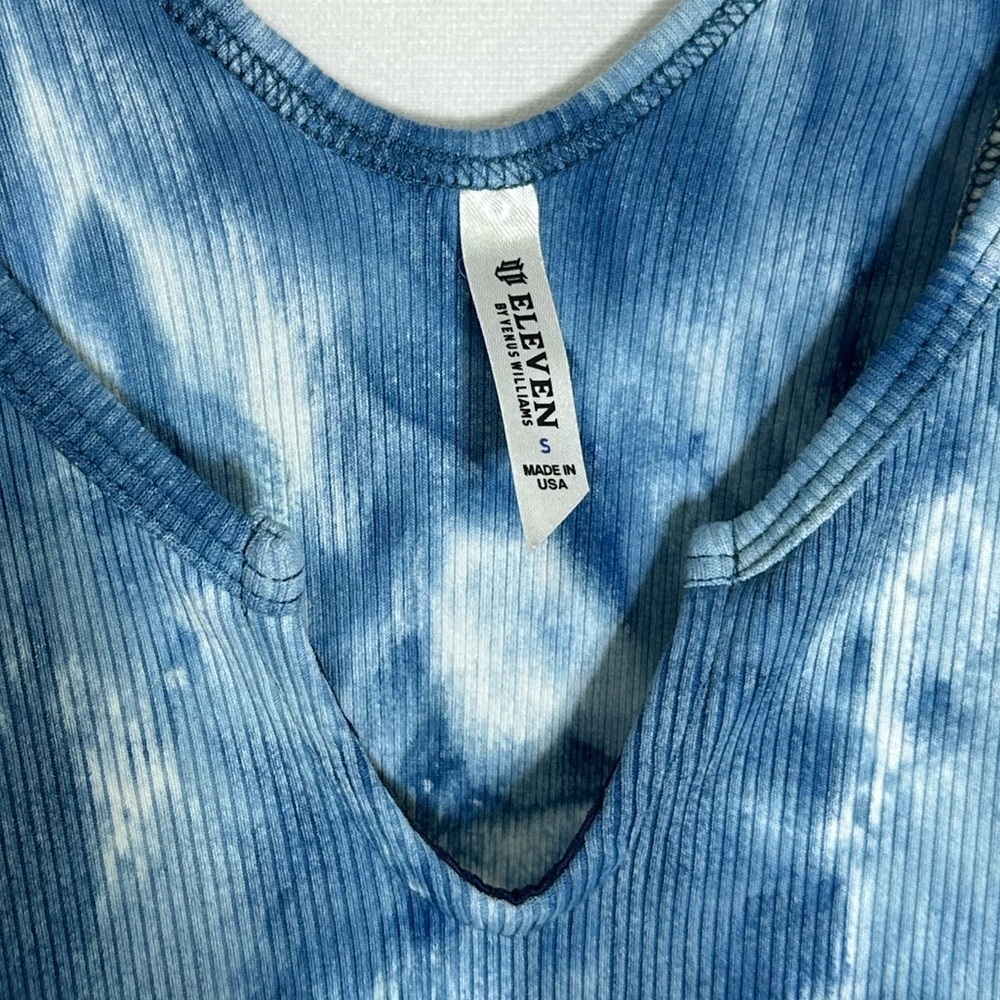 Eleven‎ by Venus Williams Blue Tie Dye Ribbed Tennis Dress Sleeveless Mini Small - Picture 3 of 5